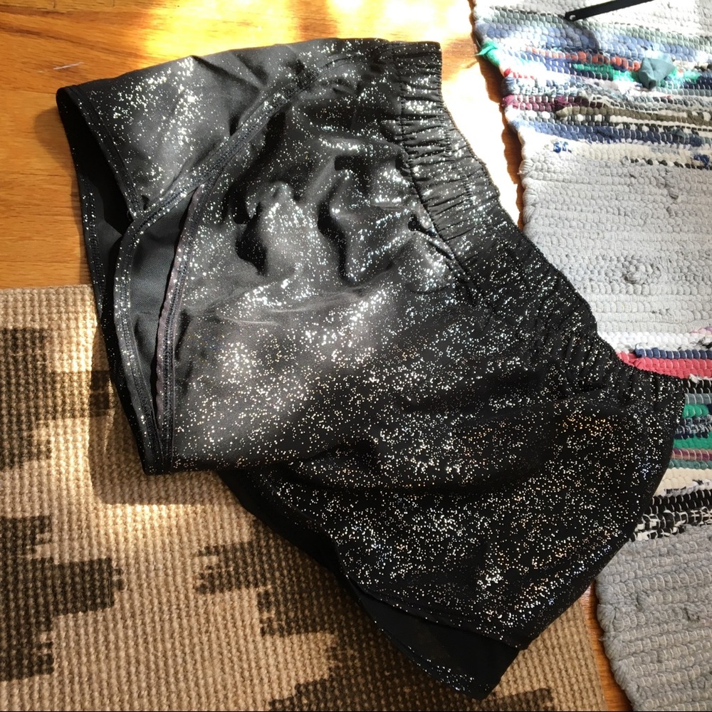 XS Galaxy Sparkle Sport Shorts / active wear